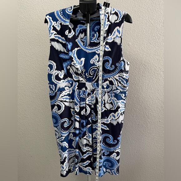 Chico’s Blue and White Patterned Sleeveless Dress Size 3X (16-18) - Picture 4 of 4